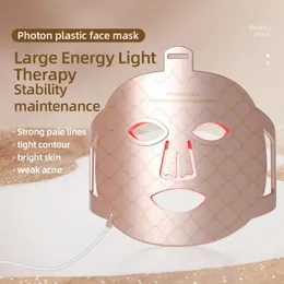 Устройства для ухода за лицом 4 в 1 Красный светодиодный свет Терапия Инфракрасная гибкая мягкая маска Силиконовый цвет Антивозрастной усовершенствованный Pon IPX7 231121