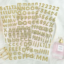 Present Wrap Gold Letters and Numbers 3D Die Cut Self-Adhesive Stickers för Scrapbooking Happy Planner/Card Making/Journaling Project