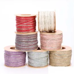 10m/rulla jute säckväv rullar hessian band med spets vintage rustik bröllop dekoration parti diy hantverk julklappförpackning droppe d dhu2i