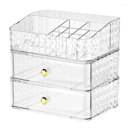 Storage Boxes Desk Organizer Capacity Makeup Stackable Box With Dustproof Drawers Stylish Sundries Container Case