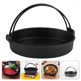 Padelle Padella in ghisa Pentole Fornitura da cucina Pentola secca Pentole Wok Pan Stufa Addensata Accessorio con manico portatile Sukiyaki