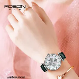 ROSDN PARE WACKS ROSDN NEW WOMENS WACK Fashionabla Diamonds Brilliant Womens Watch Lightweight Classic Three Pin Belt Waterproof Womens Watch Light ELEG HBJX