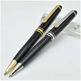 Ballpoint Pens Wholesale High Quality 163 Bright Black Pen / Roller Ball Classic Office Stationery Promotion For Birthday Gift Drop De Dhdxt