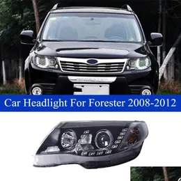 Turn Brake Light Car Head Headlight Assembly For Subaru Forester Led Dynamic Signal High Beam Headlamp Lamp 2008-2012 Drop Deliver Dhife