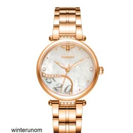 Rosdn Limited Watches Swiss Movement Rosdn 2023 New Fashion Simple Steel Womens Watch Valentines Day Giftwatch Womens Waterproof Rose Gold White Face Steel Ban hbuy