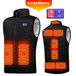 Coletes masculinos colete aquecido homens casaco de inverno roupas quentes com aquecimento sem mangas ao ar livre jaqueta aquecida homens usb em outerwears bodywarmer 6xl 231122