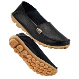 Walking Shoes Womens loafers Comfort Flats Shoes Slip-on Woman Shoe No-Slip äkta läder Walking Sneakers