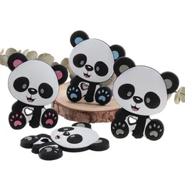 Baby tänder leksaker fkisbox 20 st silikon panda baby teether bpa gratis djurfödd tänder tugga tandvård hänge duschleksaker bär diy 230422