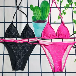 Projektant bikini strojów kąpielowych nowe znane stroje kąpielowe żeńskie bikini trójkąt trójkąta worek litera d Rhinestone Ladie