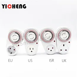 Zamanlayıcılar Temporizado 24 Saat Plug-In Timer Mekanik Zamanlayıcı ISR EU UK US FR BR Power Plug 230422