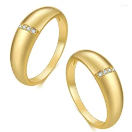 Wedding Rings Vintage Fashion Yellow Gold Metal Ring White Round Small Zircon For Women Men Jewelry Male Female Engagement RingWedding Rita2
