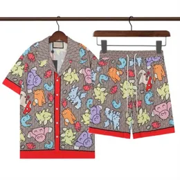 Tasarımcı Gömlek Erkek Düğmesi Gömlek Baskı Bowling Shirt Hawaii Çiçek Gündelik Tshirts Erkekler İnce Fit Kısa Kollu Elbise Hawaii