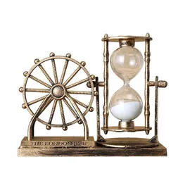 Obiekty dekoracyjne figurki Vintage Ferris Wheel Hourglass Piękny pulpit Znakomity wystrój szklanego piasku dla domowego biura221t