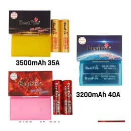 Bateria de baterias Bateria de incêndio autêntico IMR BMR Recarregável Lithium Mod 3100mAh 3200mAh 3500mAh 35A 40A 60A Red Black Amarelo Drop Flat Del Del Dhm3x