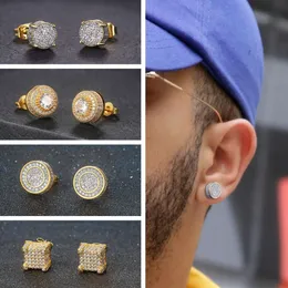 Mens Hip Hop Stud Earrings Jewelry New Fashion Designer Earrings in Gold and Silver with Simulated CZ Various Styles Diamond Earring Collection for Mens Hip Hop Stud Earrings Jewelry New Fashion Designer Earrings in Gold and Silver with Simulated CZ Various Styles Diamond Earring Collection for