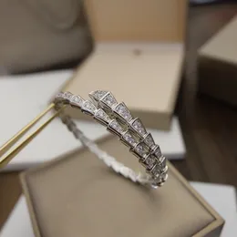 Designer bracelet top V-gold Snake bracelet classic Full Mosang Diamond Bracelets Silver Snake Men Bangle Gold Rose Women Open Style Wedding Jewelry for gift