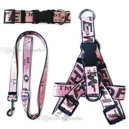 Step in Designer Dog Harness and Leashes Set Classic Letters Pattern Dog Collar Leash Safety Belt for Small Medium Large Dogs Cat 276k