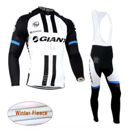 2019 New Giant Team Cycling Winter Thermal Fleece Jersey Bib Pants Sets Men Lengleves Bike Maillot Roupa ciclismo lzfboss4275q