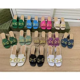 designer slippers family version thick square head one-way rank buckle high heel wear cool drag women sandal 001