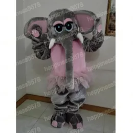 Костюмы талисмана розового слона высокого качества, костюм персонажа из мультфильма, карнавальный костюм для взрослых, Хэллоуин, Рождественская вечеринка, карнавальные костюмы