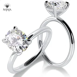 Bröllopsringar Förlovningsringar för kvinnors patiens ring 925 Sterling Silver 1-3ct Oval Cut D Color VVSI Lab Diamond Bands Jewelry 231121