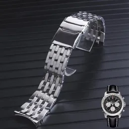 22mm 24mm Cruved end high Quality Solid Stainless Steel Watch Bracelet For Breitling Watch342e232U
