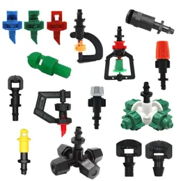 50-500PCS Gewächshaus Sprinkler Mit Barb Stecker Beschlagen Düse Für Garten Bewässerung Micro Bewässerung Tropf Fittings221L