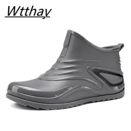 Rain Boots Men Men Chef Shoes Outdoor Non-Slip Light Meaning Shoes Shaxi Fishing Rain Boots Date Materproof Rubber Fishing Shoes 231122