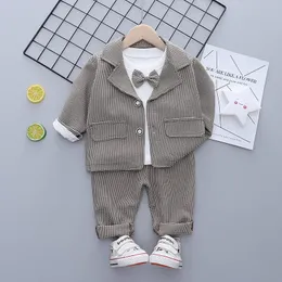 Zestawy odzieżowe 2023 Zestaw dziecka formalny garnitur dla dzieci dżentelmen bok maluch chłopców urodzin