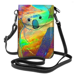 Titulares de tarjetas Koala Bolso de hombro Animal Compras Mujer Mujer Bolsos Regalos Elegante Monedero de cuero