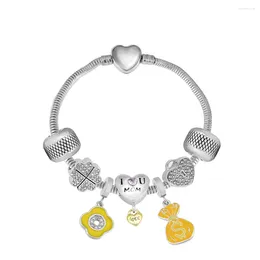 Braccialetti con ciondoli Pandoraer Bracciale cuore fai da te Smalto Borsa per soldi Ciondolo elefante Ragazza Perline magiche per gioielli da donna Nessuna dissolvenza