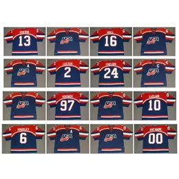 Jeremy Roenick 2002 Drużyna USA Hockey Jersey John Leclair Bill Guerin Houey Hull Brian Leetch Chris Chelios Doug Weg Keith Tkichuk Mike Rare