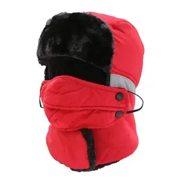 Шапки Trapper, модные зимние теплые шапки для взрослых, мужчин и женщин, повседневные шапки с маской, ветрозащитная мягкая лыжная шапка 231122