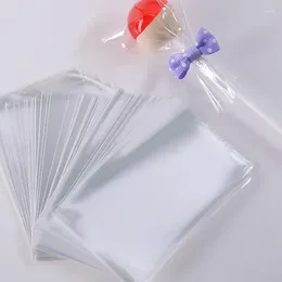 Hediye Sargısı 100 PCS OPP Plastik Poşetler Şeffaf Selofan Temiz Şeker Lolipop Kurabiye Hediyeleri Ambalaj Çantası Parti Favoriler Pişirme Malzemeleri
