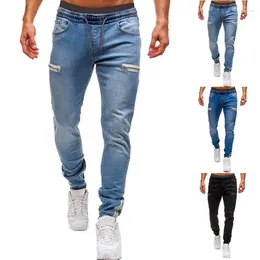 Mäns jeans plus storlek S-4XL Män våren Autumn Classic Fashion Casual Slim Skinny Elastic Stretch Long Denim Pencil Pants Streetwear
