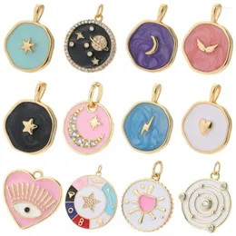 Charms Planet Moon Star Heart For Jewely Making Supplies Böhmen Söt dijes Guldfärg DIY örhängen Halsband Harts