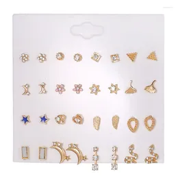 Stud Earrings 16Pairs Woman Mix Style Small Sets Star Bowknot Snake Earring For Kids Birthday Party Jewelry Gift