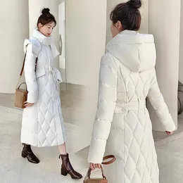 Women's Trench Coats Winter Coat Women Down Jacket Detachable Hat Long Knee Length Thickened Slimming Diamond 303CYL