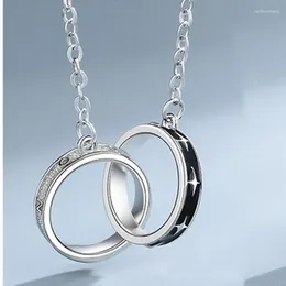 Подвески, модное ожерелье из стерлингового серебра 925 пробы для мужчин, ювелирные изделия, подвеска в виде звездных кругов, мужской колье, аксессуары, модный подарок для влюбленных