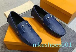 Monte Carlo Mocassin Mens Tasarımcı Loafers Klasik Slip-On Luxurys Vintage Business Metal Düğmesi Deri Marka Oxfords Elbise Erkekler İçin Günlük Ayakkabı