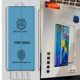 Polimer nano 0,35 mm 3D zakrzywiony pełne pokrycie przeciw uszkodzonym ekranom dla Samsung S23 Plus S22 S21 Ultra Note 20 Pakiet detaliczny odcisków palców