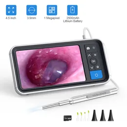 تجهيزات Plumbs Teslong 4.5 بوصة شاشة ملونة Digital Otoscope 1.0mp 1080p HD 3.9mm عدسة فحص الأذن 6 LEDS IP67 230422