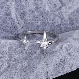 Cluster-Ringe, glänzender Stern, Öffnung für Frauen, verstellbar, koreanischer zierlicher Finger-Pinky-Ring, Zubehör, Modeschmuck, Geschenk, Dropship KCR080