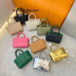 Luxustaschen Botteg Vene Candy Arco 2023 Frühling Neue Gestrickte Tasche Rindsleder Damen Einzelne Schulter Umhängetasche Handtasche