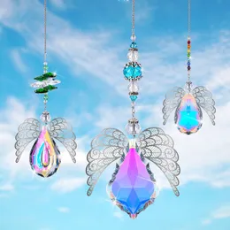 Decorazioni da giardino H D 3 pezzi Crystal Angel Suncatcher con prismi AB Hanging Window Pendant Ornament Light Catcher Home Wedding Decor Gift 230422