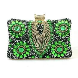 Sacos de noite multicoloridos diamante mulheres embreagem sacos de noite nupcial cristal flor bolsas bolsas festa de casamento jantar saco 231122