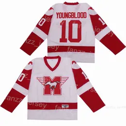 Movie Hamilton Mustangs Hockey 10 Dean Youngblood Jerseys 1986 Retro College Men Embroidery And Sewing Breathable Team White Pullover University For Sport Fans