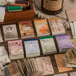 50pcs/paketi Ins Malzemeli Kağıt Mini Kitap Çiçekler Izgara Diy Scrapbooking Sanat Kolajı Po Önemli Journal Craft