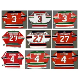 Vintage Hockey Jersey Devils SCOTT STEVENS 26 PATRIK ELIAS 30 29 MARTIN BRODEUR 21 RANDY Mckay 22 CLAUDE LEMIEUX Rot Weiß selten