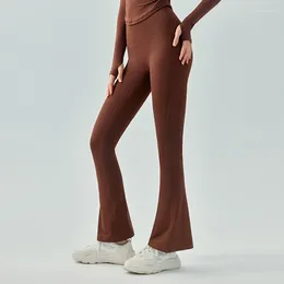 Aktywne spodnie Tiktok Sprzedaż z logo jogi Flare High talia i ładne biodra Casual Fitness Elastic Slim Fit Wide noga